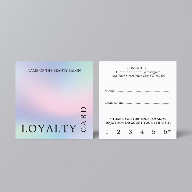 Modern Pastel Colors Beauty Salon Loyalty Card (Creator Uploaded)