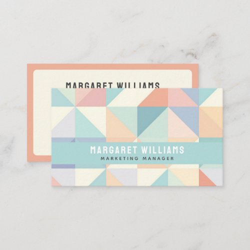 Modern Pastel Colors Geometric Pattern Design Business Card
