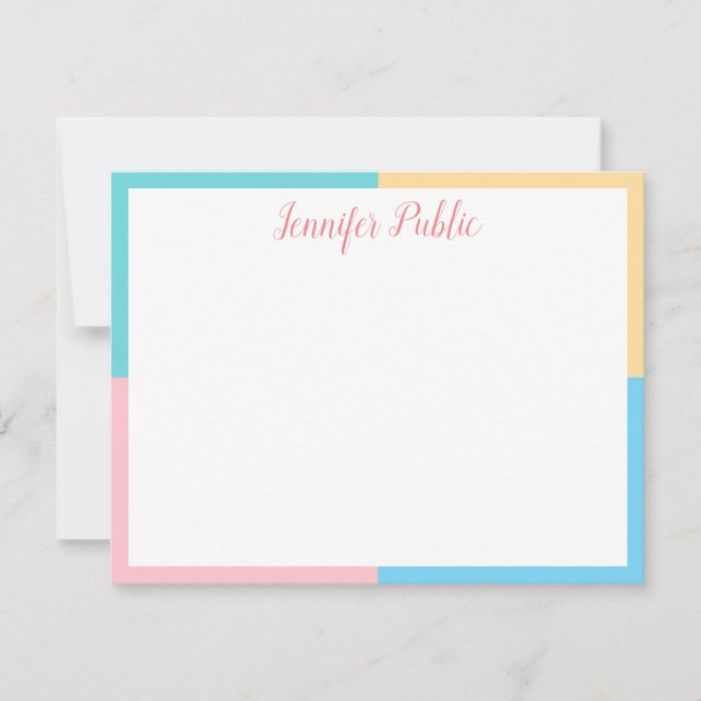 Modern Pastel Colors Handwritten Script Template (Front)