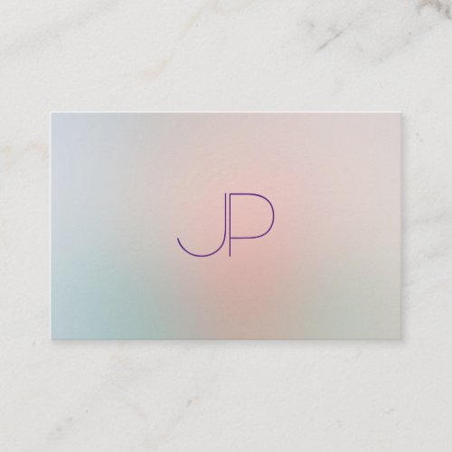 Modern Pastel Colors Monogram Elegant Template Business Card