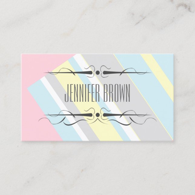 Modern Pastel Colors Personalized Business Card (Front)