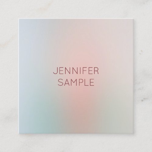 Modern Pastel Colors Simple Design Elegant Trendy Square Business Card