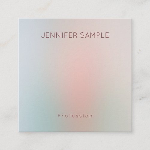 Modern Pastel Colors Simple Design Trendy Template Square Business Card