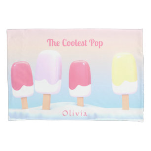 Modern Pastel Coolest Pop Popsicle Personalized Pillow Case