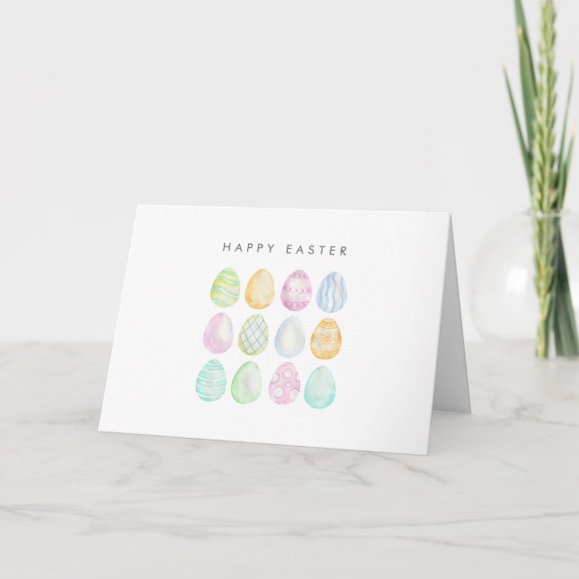 Modern Pastel Easter Greeting Card Happy Easter (Front)