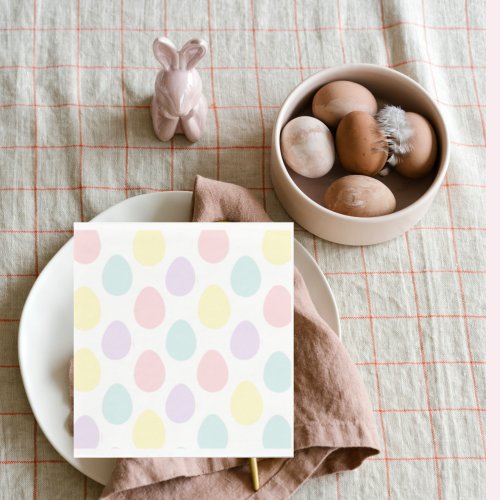 Modern Pastel Egg Pattern  Happy Easter Napkins