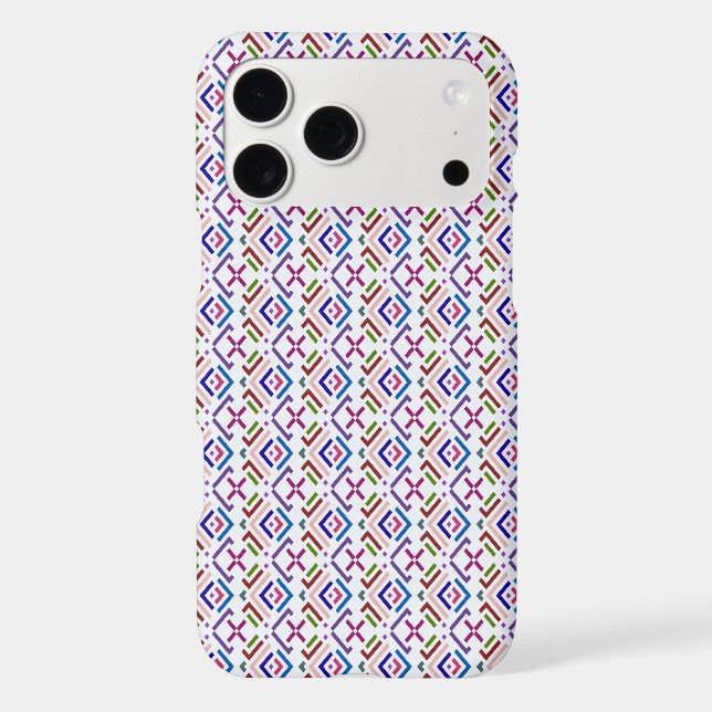 Modern Pastel Ethnic Geometric Diamond Pattern iPhone Case (Back)