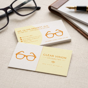 Modern Pastel Eyeglasses Optometrist Business Card
