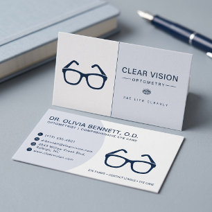 Modern Pastel Eyeglasses Optometrist Business Card