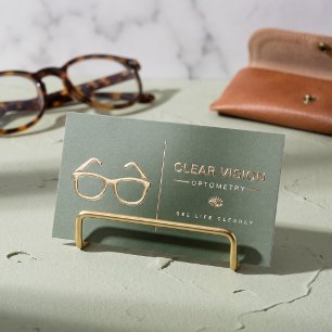 Modern Pastel Eyeglasses Optometrist Foil Business Cards