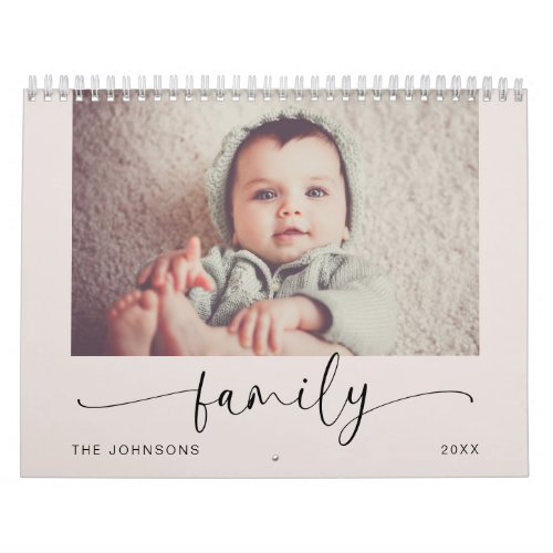 Modern Pastel Family Photo Calendar