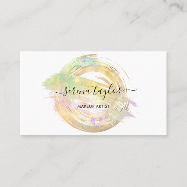 Modern Pastel Faux Opal Stone Professional Elegant Business Card (Front)
