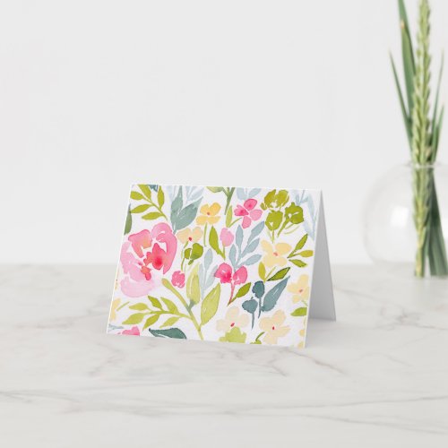 Modern Pastel Floral Design Note Card