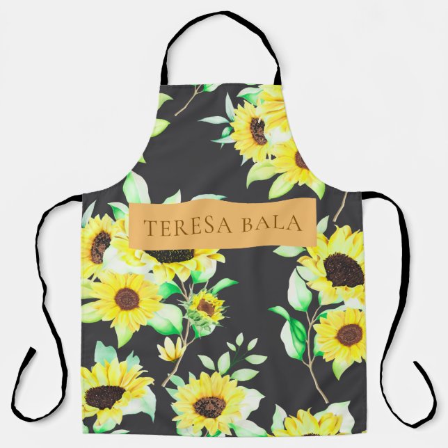 Modern Pastel Floral Personalized Gift Apron (Front)