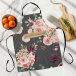 Modern Pastel Flowers & Kraft Personalized Gift Apron<br><div class="desc">Modern Pastel Flowers & Kraft Personalized Gift</div>