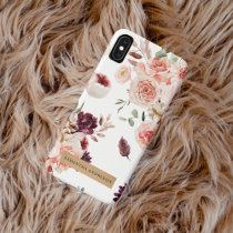 Modern Pastel Flowers & Kraft Personalized Gift iPhone XS Max Case