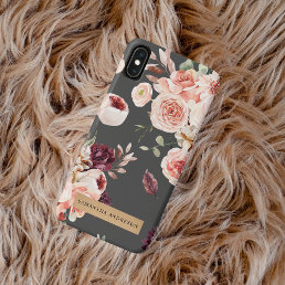 Modern Pastel Flowers &amp; Kraft Personalized Gift iPhone XS Max Case