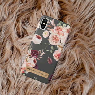 Modern Pastel Flowers & Kraft Personalized Gift Case-Mate iPhone 14 Case