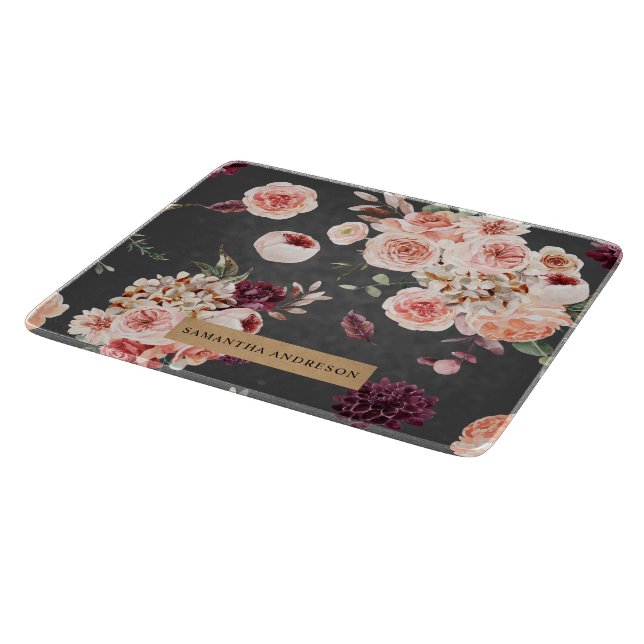 Discover Modern Pastel Flowers & Kraft Personalized Gift Cutting Board