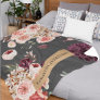 Modern Pastel Flowers & Kraft Personalized Gift Fleece Blanket