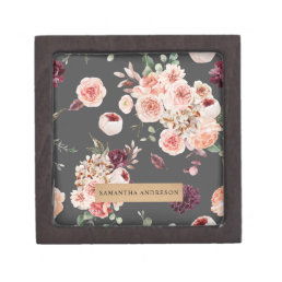 Modern Pastel Flowers &amp; Kraft Personalized Gift Gift Box