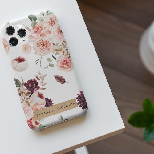 Modern Pastel Flowers  Kraft Personalized Gift iPhone 11Pro Max Case