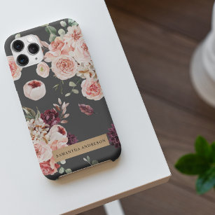 Modern Pastel Flowers & Kraft Personalized Gift iPhone 14 Case