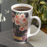 Modern Pastel Flowers & Kraft Personalized Gift Latte Mug<br><div class="desc">Modern Pastel Flowers & Kraft Personalized Gift</div>