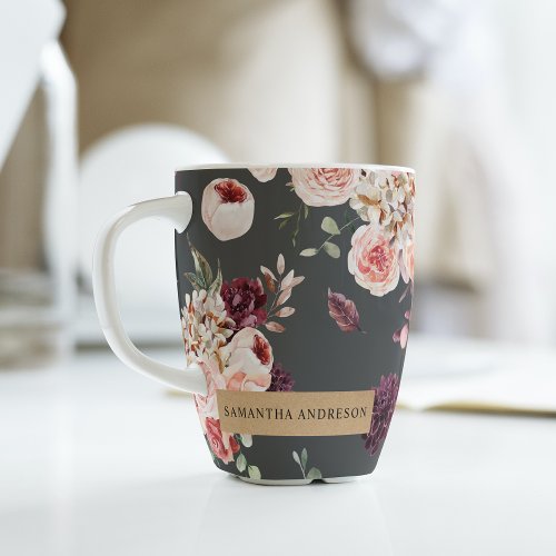 Modern Pastel Flowers  Kraft Personalized Gift Latte Mug