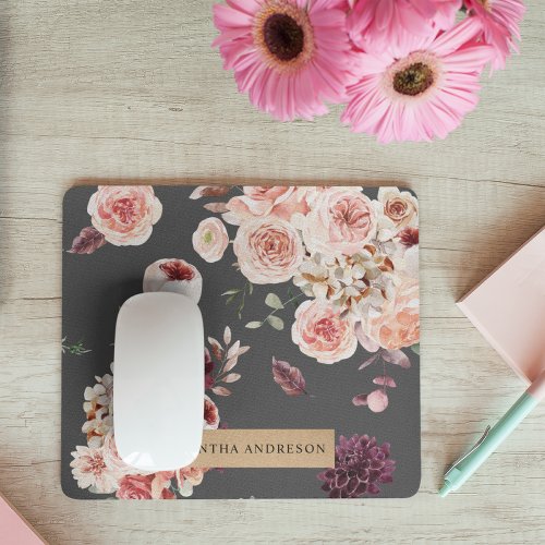 Modern Pastel Flowers  Kraft Personalized Gift Mouse Pad