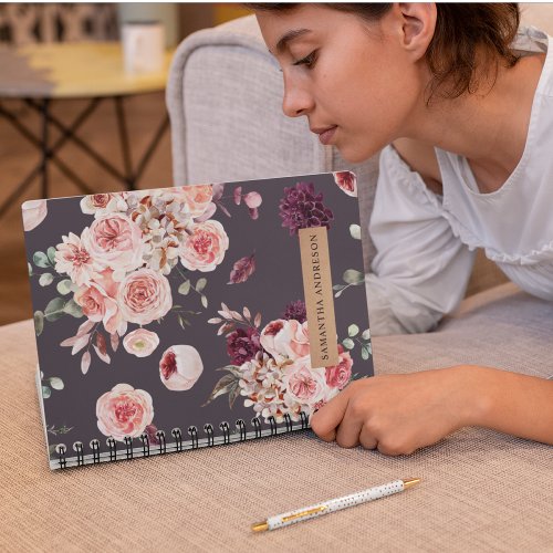 Modern Pastel Flowers  Kraft Personalized Gift Notebook