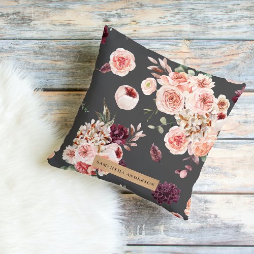 Modern Pastel Flowers  Kraft Personalized Gift Outdoor Pillow