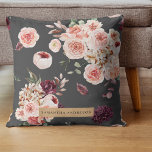 Modern Pastel Flowers & Kraft Personalized Gift Throw Pillow<br><div class="desc">Modern Pastel Flowers & Kraft Personalized Gift</div>