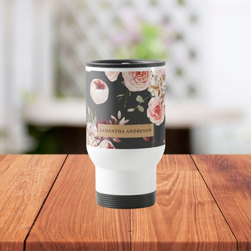 Modern Pastel Flowers  Kraft Personalized Gift Travel Mug