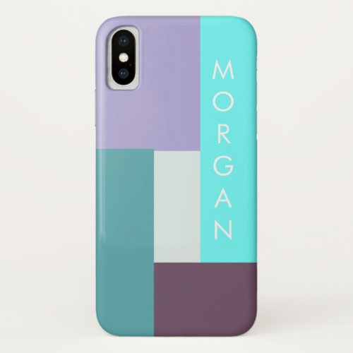 modern pastel geometric monogram iPhone x case