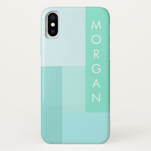 modern pastel geometric monogram iPhone x case
