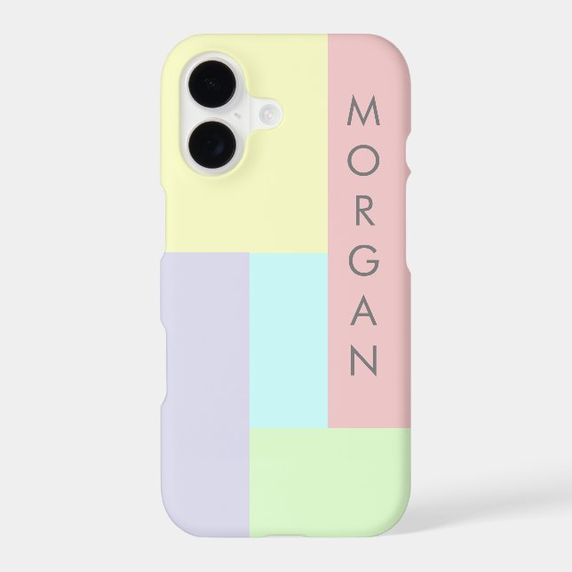 Modern Pastel Geometric Monogram Iphone Case (Back)