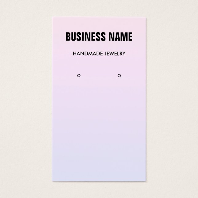 Modern pastel gradient etsy earring display card (Front)