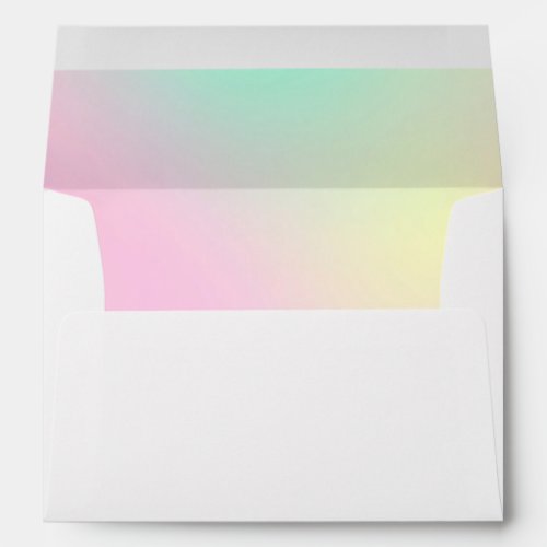 Modern pastel gradient unicorn rainbow envelope