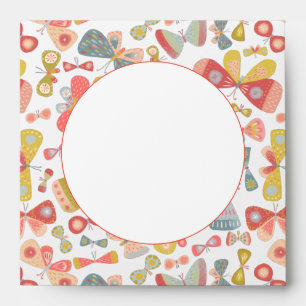 Modern Pastel Graphic Butterfly Pattern Envelope
