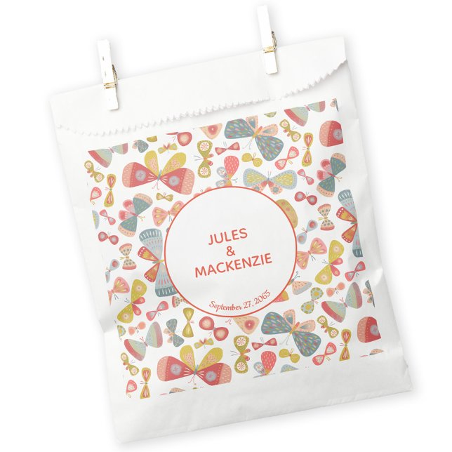 Modern Pastel Graphic Butterfly Pattern Favor Bag (Wedding butterfly pattern favor bag)