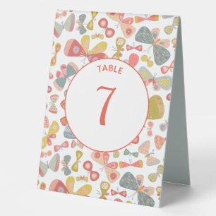 Modern Pastel Graphic Butterfly Pattern Table Tent