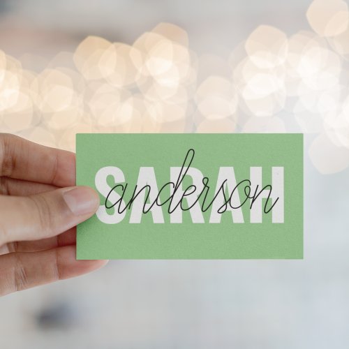 Modern Pastel Green Beauty Personalized You Name Business Card