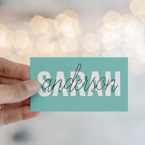 Modern Pastel Green Beauty Personalized You Name Business Card
