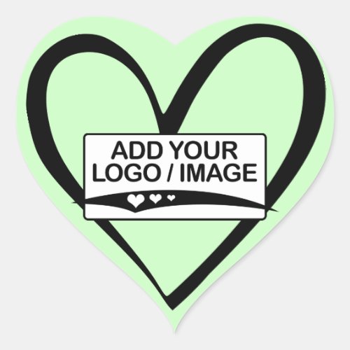 Modern Pastel Green Calligraphy Heart Box Seal