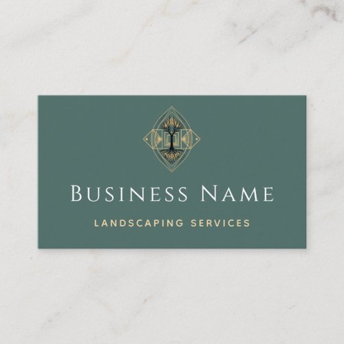 Modern Pastel Green Landscaping Gardener Tree Root Business Card