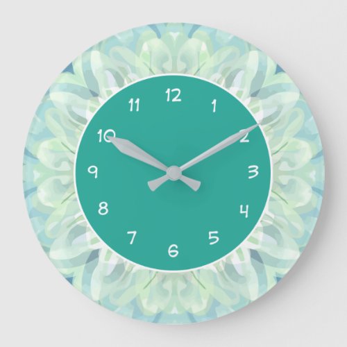 Modern Pastel Green Pattern Kitchen Wall Clocks