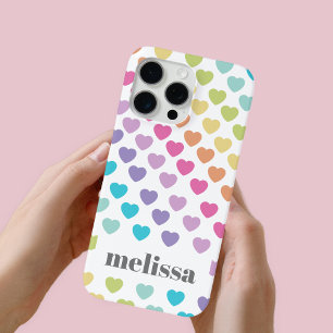 Modern Pastel Heart Shape Pattern iPhone 15 Pro Max Case