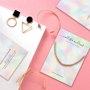 Modern Pastel Holographic Rainbow Necklace Display