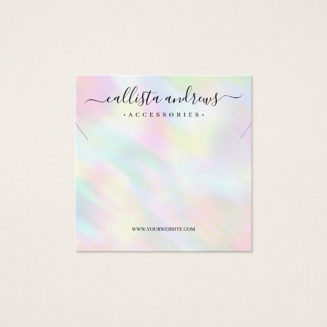 Modern Pastel Holographic Rainbow Necklace Display (Front)